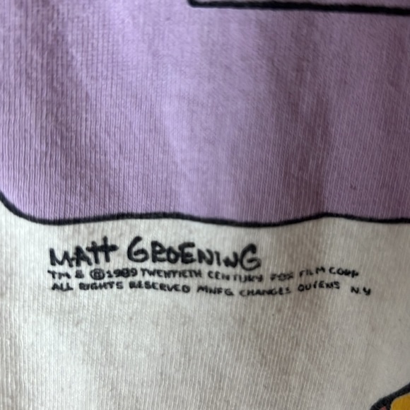 Vintage Delta Cotton The Simpsons 1989 Hanging Picture Frame TEE Men’s Large - Picture 2 of 12